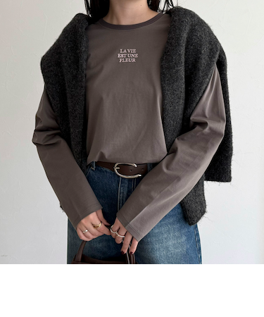 ワンポイント刺繍ロゴロンTシャツ