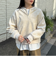 モールニットソーハーフジッププルオーバー