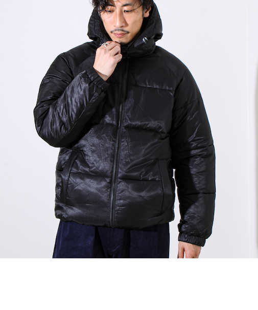 【フード脱着OK】シアーリップ 2WAY中綿パーカー