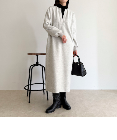 ソフトニットメルトンワンピース
