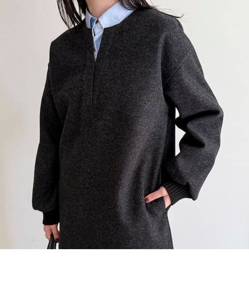 ソフトニットメルトンワンピース