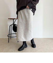 ソフトニットメルトンスカート
