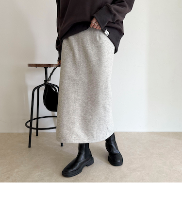 ソフトニットメルトンスカート