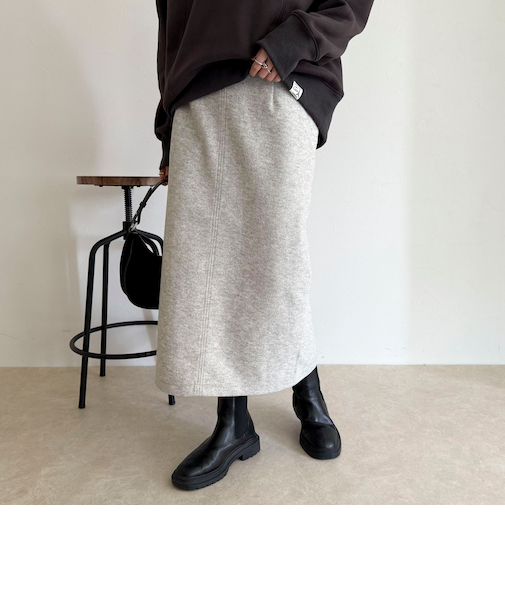 ソフトニットメルトンスカート