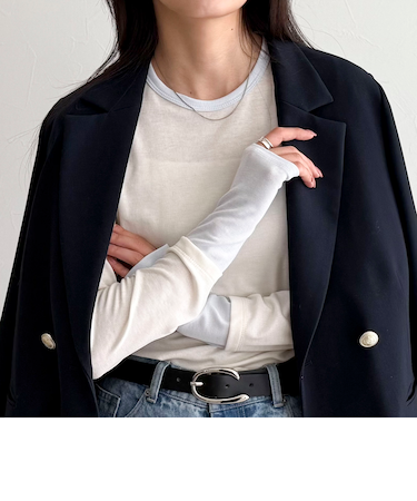 シアーリブレイヤードロンTシャツ