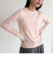 シアーリブレイヤードロンTシャツ