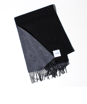 【カシミヤブレンド】ウールリバーシブルソリッドマフラー