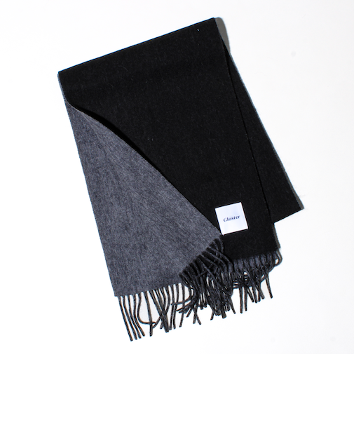 【カシミヤブレンド】ウールリバーシブルソリッドマフラー