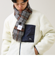 【カシミヤブレンド】ウールリバーシブルチェックマフラー