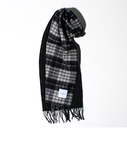 【カシミヤブレンド】ウールリバーシブルチェックマフラー