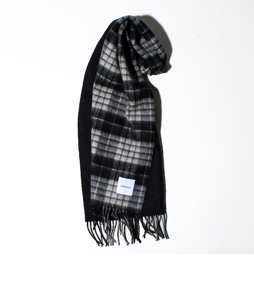 【カシミヤブレンド】ウールリバーシブルチェックマフラー