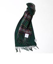 【カシミヤブレンド】ウールリバーシブルチェックマフラー