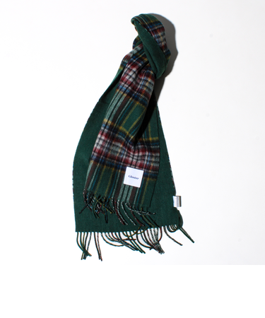 【カシミヤブレンド】ウールリバーシブルチェックマフラー