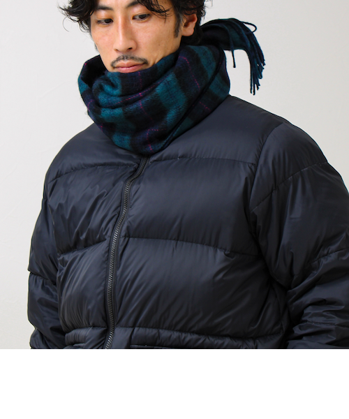 カシミヤブレンド】ウールリバーシブルチェックマフラー｜フレディ