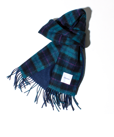 【カシミヤブレンド】ウールリバーシブルチェックマフラー