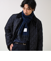 【カシミヤブレンド】ウールリバーシブルチェックマフラー