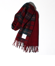 【カシミヤブレンド】ウールリバーシブルチェックマフラー