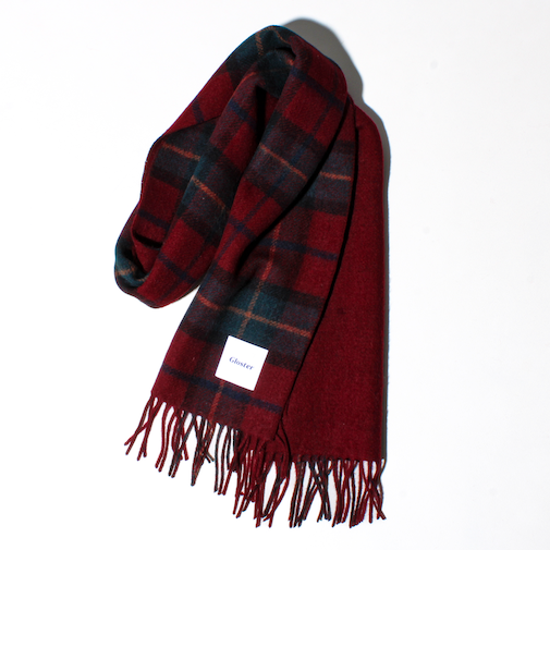 【カシミヤブレンド】ウールリバーシブルチェックマフラー