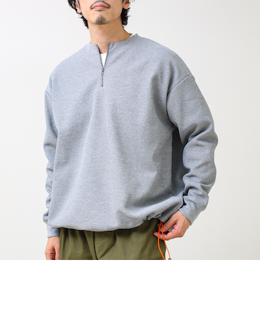 ワッフルフリース ハーフジッププルオーバー