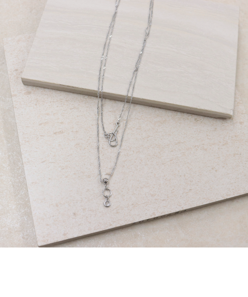 キラキラチェーンフックロングネックレス