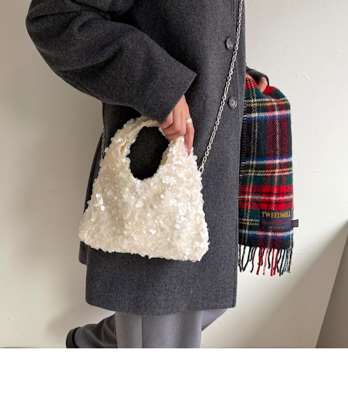 スパンコールトライアングルバッグ