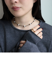 コード×ストーンネックレス