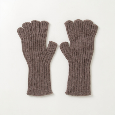 【William Brunton】カシミヤリブフィンガーレスグローブ