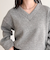 リブ見えニットソーVネックプルオーバー