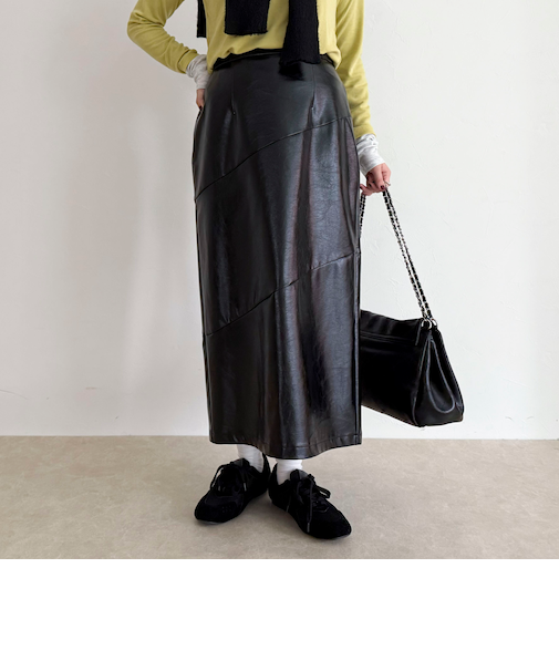 ヴィンテージライクレザースカート