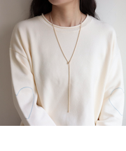 ねじりチェーンアジャストロングネックレス