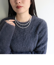 ライスパールフックロングネックレス