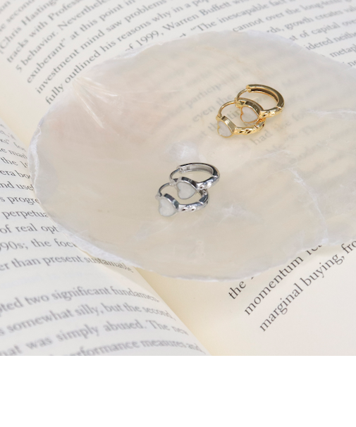 ステンレスハートリングピアス