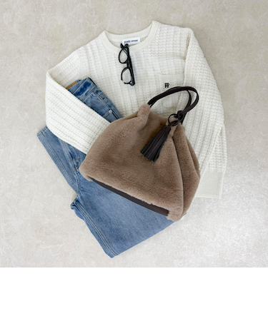 タッセル付エコファー2WAYトートバッグ