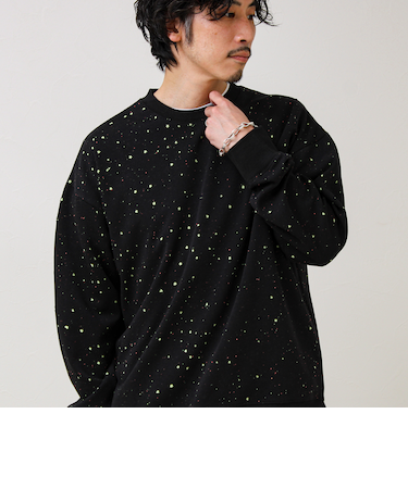 星穴ネップボンディング クルーネックスウェット