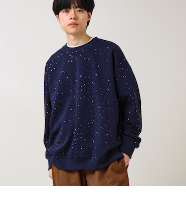 星穴ネップボンディング クルーネックスウェット