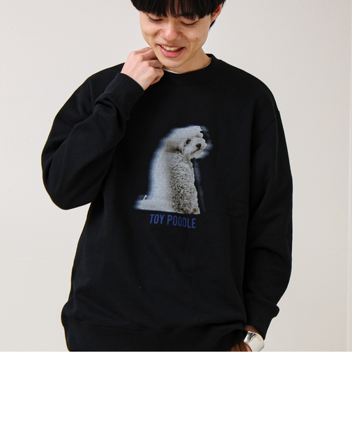 【MY PET】クルーネックプリントスウェット