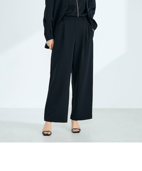 Saaride さん、専用、 セットアップ対応】パウダリーツイルイージーセミワイドパンツ