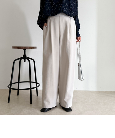 【セットアップ対応】パウダリーツイルイージーセミワイドパンツ