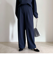 【セットアップ対応】パウダリーツイルイージーセミワイドパンツ