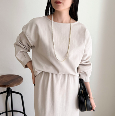 【セットアップ対応】パウダリーツイルコクーンブラウス