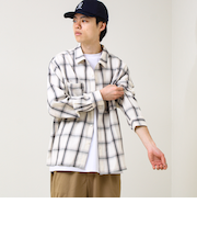 【奥行きのある色合い】オンブレチェック ロングスリーブシャツ