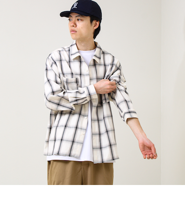【奥行きのある色合い】オンブレチェック ロングスリーブシャツ