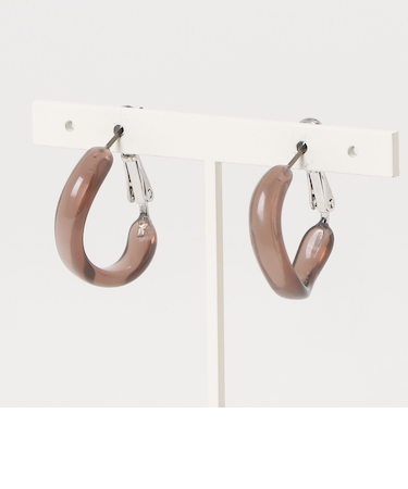 カラー樹脂うねりフープピアス