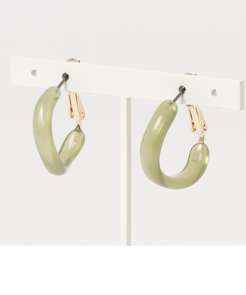 カラー樹脂うねりフープピアス