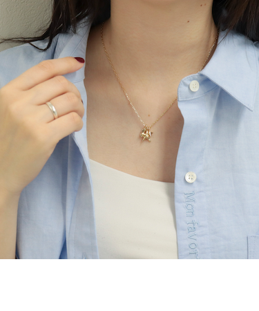 手描き星トップネックレス