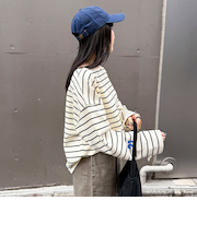 ニットソーボーダーBIGプルオーバー