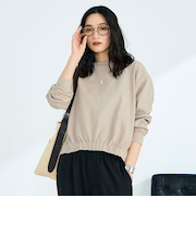 裾インゴムブークレープルオーバー