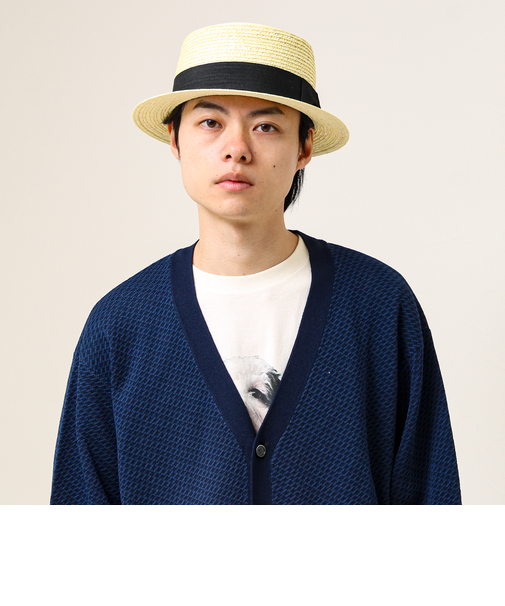 【夏の定番クラシック】STRAW BOATHER HAT カンカン帽