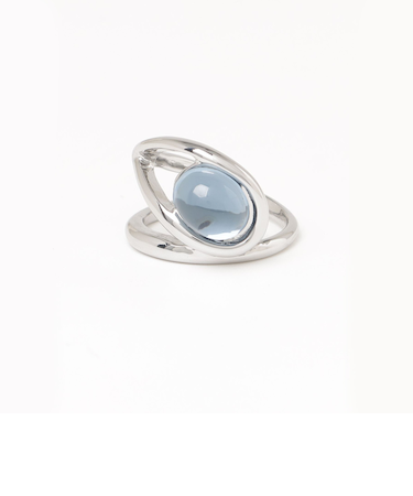 カラーストーン×メタルラインリング