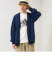 【シャリ感で軽やか】バーズアイVネック crunchyカーデ